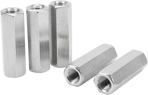 5Pcs Metric Hex Coupling Nuts X 1.75 Pitch 60mm Length 304 Stainless Steel Rod Coupling Nuts in Saudi Arabia