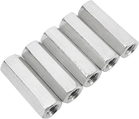 5Pcs Metric Hex Coupling Nuts X 1.75 Pitch 60mm Length 304 Stainless Steel Rod Coupling Nuts in Saudi Arabia