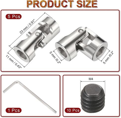 MECCANIXITY 4Pcs 3mm to 4mm ID Steering Universal Joint Shaft Coupling,L23XD9 Metal 45°Degree Rotatable Joints Coupler with Screws Wrench Set for Model Car Ship Drive Shaft Motor Connection in Saudi Arabia