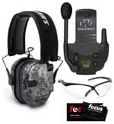 حزمة Walker's Razor Slim Electronic Muff (Flag-Fde) مع ملحق Talkie Talkie التكتيكي/الصيد ، ونظارات وقماش لتنظيف الألياف الدقيقة (4 عناصر) in Kuwait