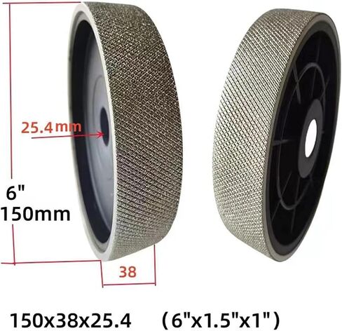Diamond Grinding Wheel 6"x1.5"x1" Embossed Grooved Knurled Sharp Wear-Resistant 150x38x25.4mm Holes Polishing Wheel(60) in Saudi Arabia