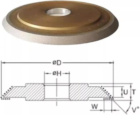 Brazed Diamond Grinding Wheel Single Bevel Alloy Steel Ceramic Slotted Chamfer Grinding Saw Blade Grinding Wheels 100 125mm(150Dx32HxV30) in Saudi Arabia
