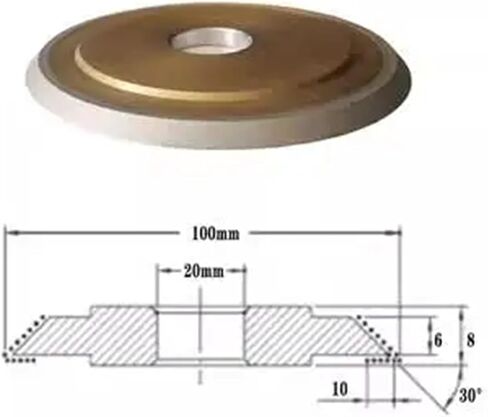 Brazed Diamond Grinding Wheel Single Bevel Alloy Steel Ceramic Slotted Chamfer Grinding Saw Blade Grinding Wheels 100 125mm(150Dx32HxV30) in Saudi Arabia