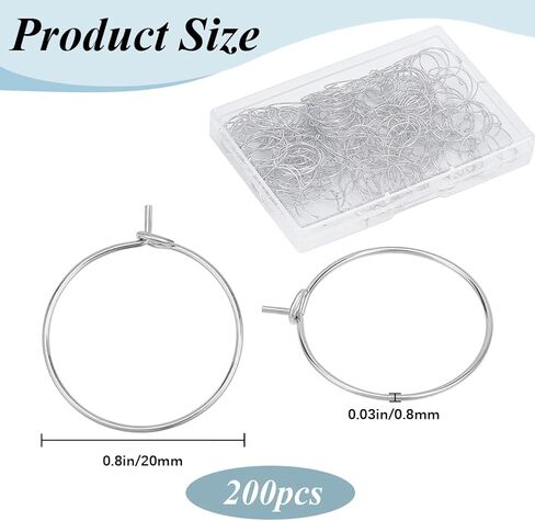 1 مربع 200pcs سحر الزجاج النبيذ حلقات 20 ملم قرط الذهب الصراع الأطواق النحاس النحاس hypoallergenic الأطواق المفتوحة دائرة الدائرة خواتم النبيذ لصنع المجوهر in Saudi Arabia