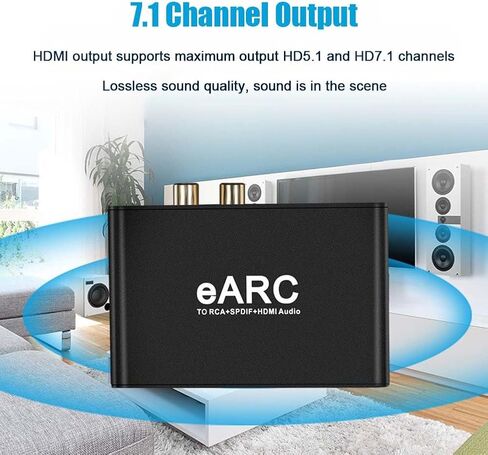 EARC/ARC Audio Extractor ، محول واجهة الوسائط المتعددة ، يدعم إخراج HDMI الحد الأقصى من القنوات HD5.1 و HD7.1 ، إخراج 3.5 مم ، لموسيقى المسرح المنزلي in Kuwait