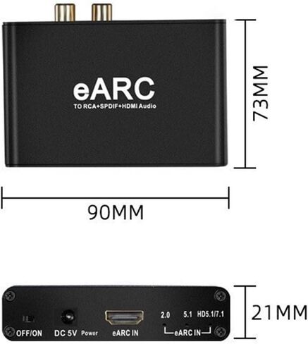 EARC/ARC Audio Extractor ، محول واجهة الوسائط المتعددة ، يدعم إخراج HDMI الحد الأقصى من القنوات HD5.1 و HD7.1 ، إخراج 3.5 مم ، لموسيقى المسرح المنزلي in Kuwait