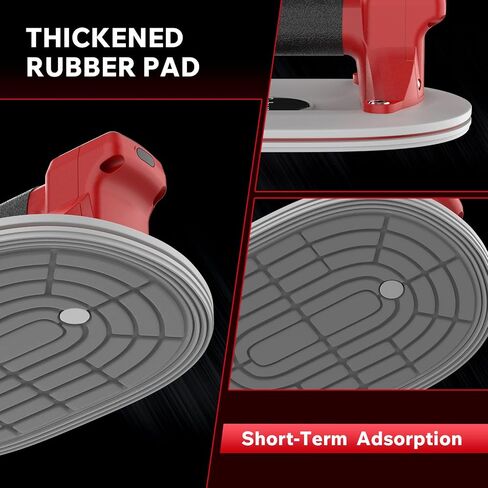 Suction Cups for Glass Lifting, LCD Display, Brushless Motors, 485 LBS Max Load, Heavy Duty Suction Cup Lifter with Batteries for Lifting Large Glass, Tile, Granite, Metal, Windshield, Black in Saudi Arabia