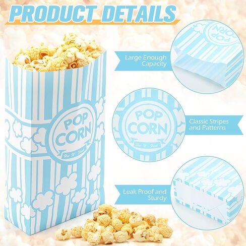 200 PCS Paper Popcorn Bags Bulk 2 Oz blud slat bottom bloys Red and White يمكن التخلص من الحاوية القابلة للتصرف في فيلم Night Night Bucket for Retro Movie Party Party Carnival Supplies (Red and White) in Saudi Arabia