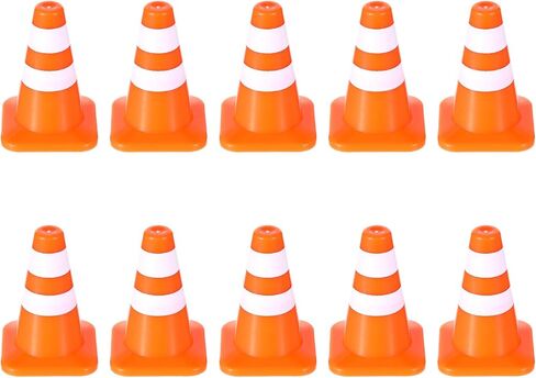 10pcs Mini Plastic Traffic Cones 1.4" Training Roadblock Cones Traffic Signs Mini Road Safety Cone Miniature Barricades Small Construction Cone Tiny Orange Cone for Kid Engineer Party Micro Landscape in Saudi Arabia