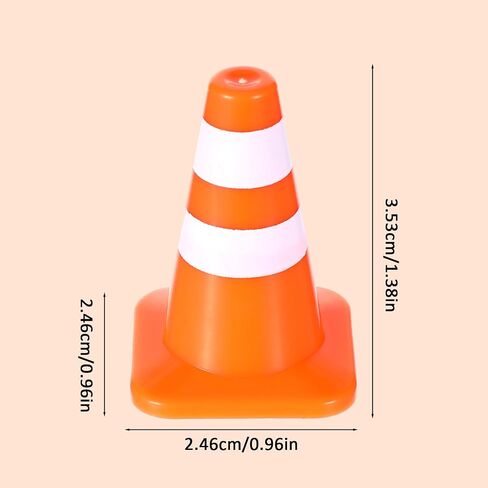 10pcs Mini Plastic Traffic Cones 1.4" Training Roadblock Cones Traffic Signs Mini Road Safety Cone Miniature Barricades Small Construction Cone Tiny Orange Cone for Kid Engineer Party Micro Landscape in Saudi Arabia