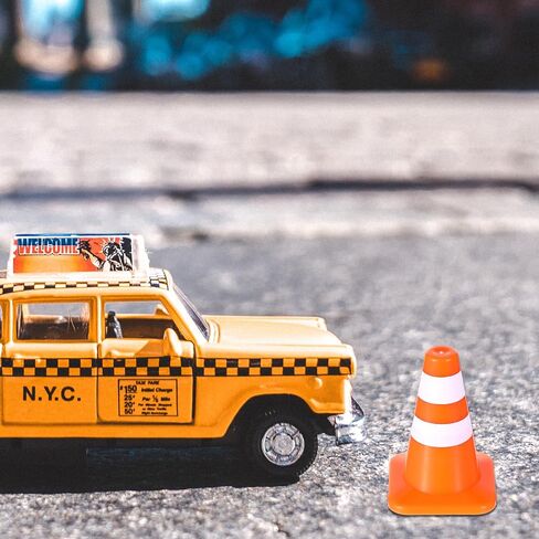 10pcs Mini Plastic Traffic Cones 1.4" Training Roadblock Cones Traffic Signs Mini Road Safety Cone Miniature Barricades Small Construction Cone Tiny Orange Cone for Kid Engineer Party Micro Landscape in Saudi Arabia