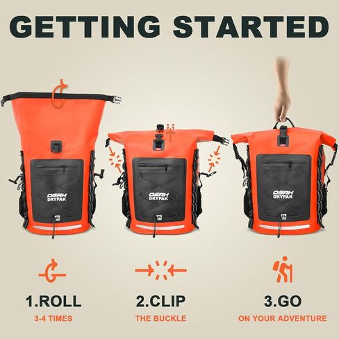 Waterproof Backpack Dry Bag 35L/55L – Heavy Duty Roll-Top Hiking Backpack Sack Keeps Gear Dry for Travel, Kayaking, Boating, Camping, Rafting and Fishing in Kuwait