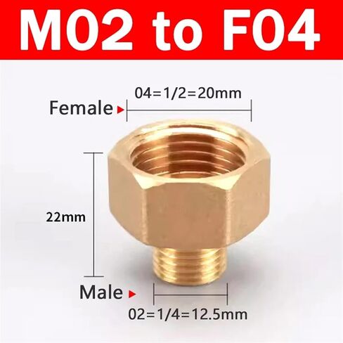 10pcs Male to Female Thread Hex Bushing Brass Pipe Connectors Brass Coupler Adapter Threaded Fitting 1/8" 1/4" 3/8" 1/2"(M02-F04) in Saudi Arabia