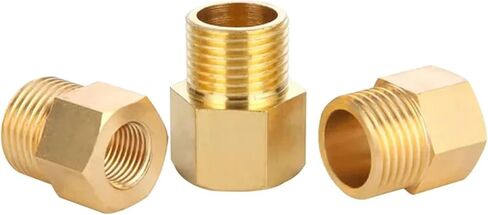 10pcs ذكر إلى أنثى الخيط hex hex brass النحاس الموصلات النحاس المحول المحول الخيوط ملاءمة 1/8 "1/4" 3/8 "1/2" (M02-F04) in Kuwait