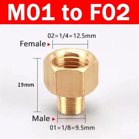 10pcs Male to Female Thread Hex Bushing Brass Pipe Connectors Brass Coupler Adapter Threaded Fitting 1/8" 1/4" 3/8" 1/2"(M02-F04) in Saudi Arabia