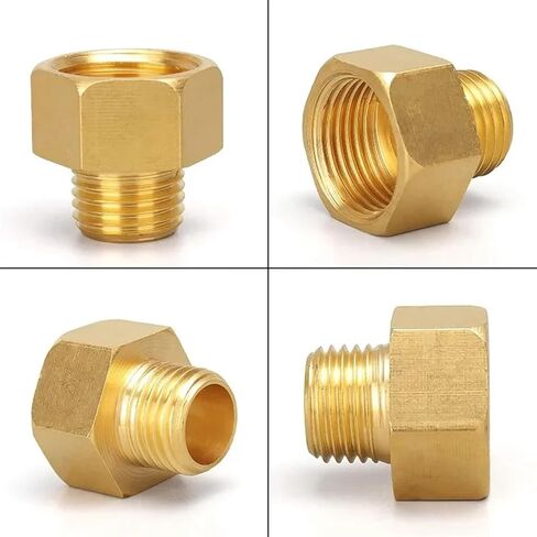 10pcs ذكر إلى أنثى الخيط hex hex brass النحاس الموصلات النحاس المحول المحول الخيوط ملاءمة 1/8 "1/4" 3/8 "1/2" (M02-F04) in Kuwait
