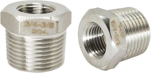 1pcs المخفضات جلبة ذكر x أنثى 1/8 "1/4" 1/2 "3/4" 1 "DN8 DN10 DN15 DN20 Thread 304 مقاوم للسباكة الفولاذ المقاوم للصدأ (DN20 إلى DN40) in Saudi Arabia