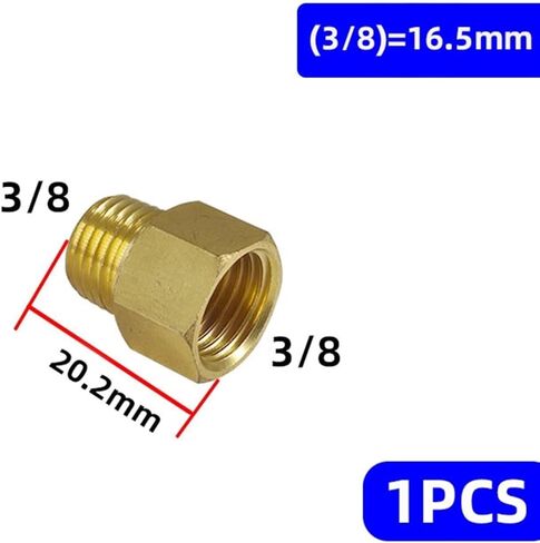 1PCS BRASS 1/8 "1/4" 3/8 "1/2" M14 M20 Male to Female Threading hexagonal hexagonal تقليل أنابيب غاز محول محول (3) in Kuwait