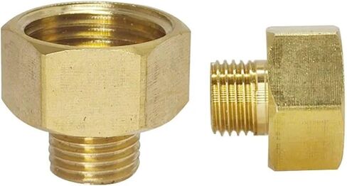 1PCS BRASS 1/8 "1/4" 3/8 "1/2" M14 M20 Male to Female Threading hexagonal hexagonal تقليل أنابيب غاز محول محول (3) in Kuwait