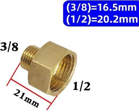 1PCS BRASS 1/8 "1/4" 3/8 "1/2" M14 M20 Male to Female Threading hexagonal hexagonal تقليل أنابيب غاز محول محول (3) in Kuwait