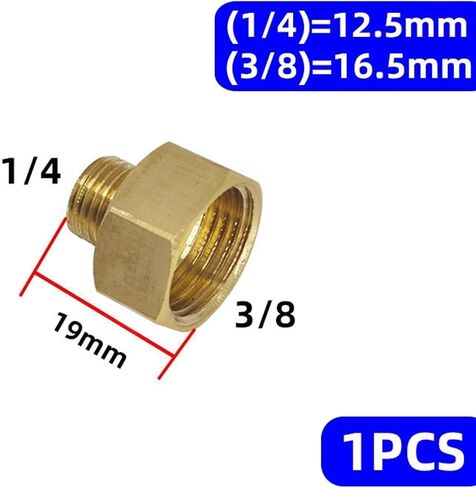 1PCS BRASS 1/8 "1/4" 3/8 "1/2" M14 M20 Male to Female Threading hexagonal hexagonal تقليل أنابيب غاز محول محول (3) in Kuwait