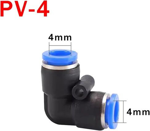 20 pcs موصل تركيب الهوائية pv خرطوم بلاستيكي 4 مم 6 مم 8 مم 10 مم 12 مم دفع هواء المرفق المرفق في موصل سريع (PV-4) in Saudi Arabia