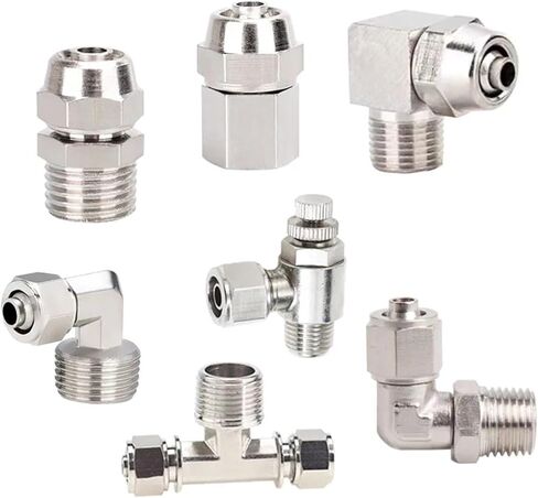 1PCS هواء النحاس النحاسي موصل موصل هواء إلى أنثى 1/8 "1/4" 3/8 "1/2" خرطوم الخيط سريع التركيب 4 6 8 10 12mm (OD12MM-3I8 ، PL (360Rotate)) in Kuwait