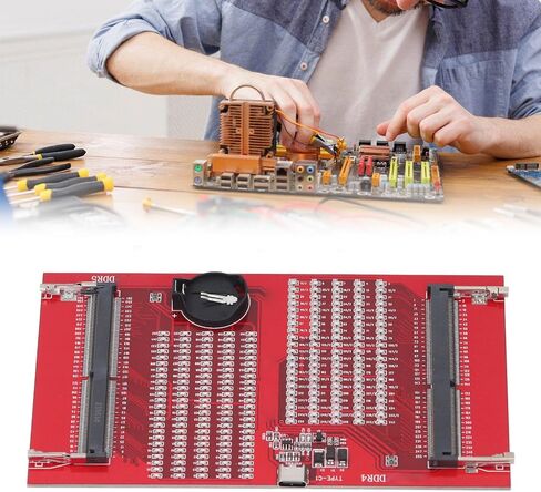 بطاقة اختبار ذاكرة RAM DDR4 DDR5 2 في 1 محلل تشخيص الفتحة للكمبيوتر المحمول مع ضوء LED أحمر in Kuwait