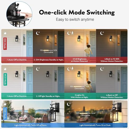 VIANIS 2 Packs Motion Sensor Outdoor Lights, Dusk to Dawn Outside Lights for House, Black Outdoor Light Fixture Sconce for House, Doorway, Entryway, Waterproof, Anti-Rust in Saudi Arabia