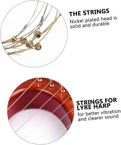 BESPortble 19PCS LYRE HARP THERNING CONCH شملت LYRE String ملحق السلاسل القيثارة استبدال موثوق بها in Saudi Arabia