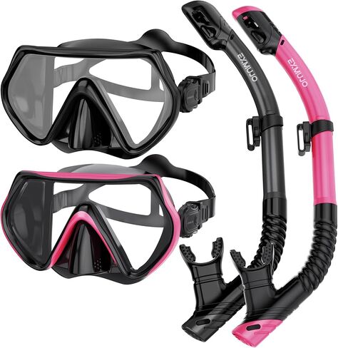 معدات الغطس للبالغين ، مجموعة الغطس مجموعة الغطس Scuba Gear Swech With Witch Woving و Dry Snorkel Tube Kit Preded Glass 180 ° Panoramic View in Saudi Arabia
