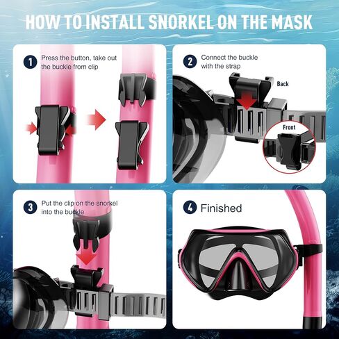 معدات الغطس للبالغين ، مجموعة الغطس مجموعة الغطس Scuba Gear Swech With Witch Woving و Dry Snorkel Tube Kit Preded Glass 180 ° Panoramic View in Saudi Arabia
