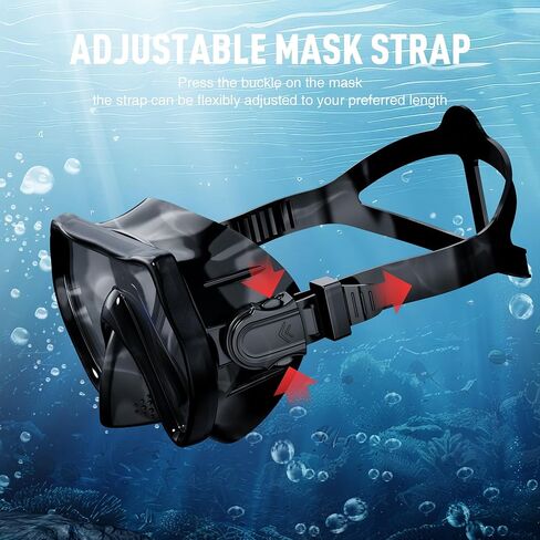 معدات الغطس للبالغين ، مجموعة الغطس مجموعة الغطس Scuba Gear Swech With Witch Woving و Dry Snorkel Tube Kit Preded Glass 180 ° Panoramic View in Saudi Arabia