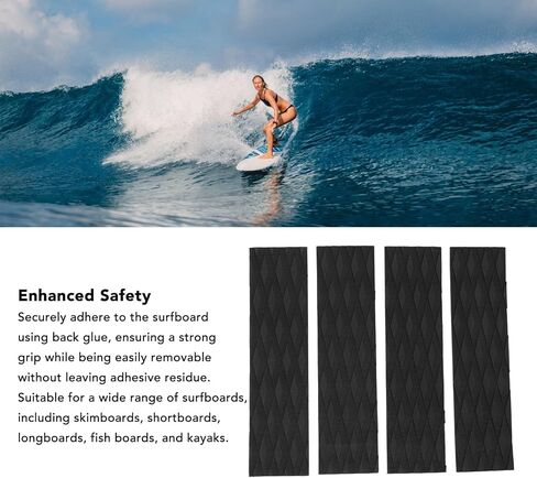 4Pcs Surfboard Deck Traction Pads,Surfing Front Traction Anti Slip Pad,Premium Surfboard Traction Pad,Maximum Grip,for Skimboards Kayak Fish Board in Saudi Arabia