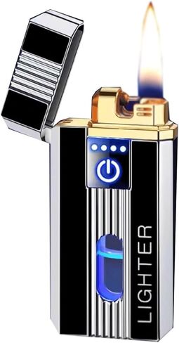 Smart Induction Lighter, 2024 Kerosene Soft Flame Lighter, Metal Lighter with Visible Window, Suitable for Candles, Camping, etc. (Fuel not Included)(Silver 2) in Saudi Arabia