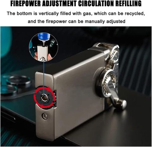 Torch Rocker Gear Windproof Lighter ، ولاعة طائرة قابلة لإعادة التعبئة ، شكل هدية فريدة من نوعها ، معدات المشي لمسافات طويلة شمعة أخف (No Butane) (Black) (رمادي) in Saudi Arabia