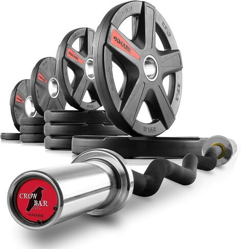 شريط Xmark Crowbar EZ Curl Bar و Olympic Curl Bar و Texas Star Weight Set و Crowbar Curl Weight Bar المتاحة in Kuwait
