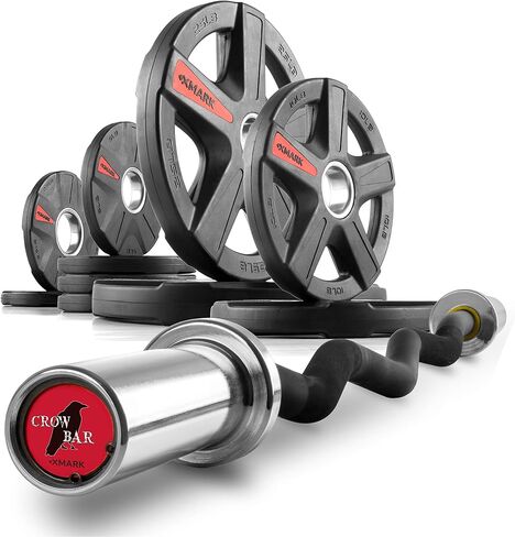 شريط Xmark Crowbar EZ Curl Bar و Olympic Curl Bar و Texas Star Weight Set و Crowbar Curl Weight Bar المتاحة in Kuwait