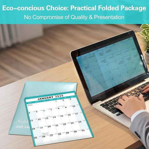 32"x48" Academic Wall Calendar 2025-2026, JUL 2025 - JUN 2026 12 Months Large Calendar, Erasable, Wet & Dry Erase Laminated, Vertical/Horizontal Reversible, Yearly Wall Planner with Julian Dates in Saudi Arabia