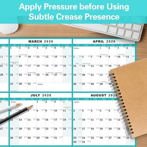 32"x48" Academic Wall Calendar 2025-2026, JUL 2025 - JUN 2026 12 Months Large Calendar, Erasable, Wet & Dry Erase Laminated, Vertical/Horizontal Reversible, Yearly Wall Planner with Julian Dates in Saudi Arabia