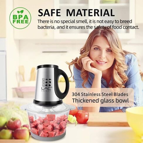 Food Processor,Meat Grinder,250W Powerful Small Food Chooper,Electric Vegetable Chopper with a 8 Cup Bowl and a 4 Blades for Meat Fish Baby Food Fruit in Kuwait