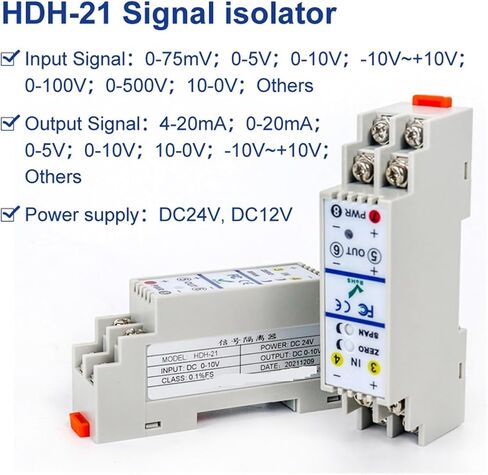 HDH-21 Signal Conditioner Two-Wire Signal Transmitter 420ma Rail DIN Current to Voltage Module 0.5v to 420ma Signal Isolator(0-75MV_4-20MA Output) in Saudi Arabia