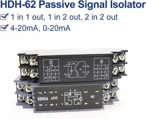 HDH-62 عزل الإشارة السلبي 4-20MA وحدة الموزع الحالي 1 في 1 OUT 2 في 2 OUT 0-20MA قناة (1 في 2 OUT ، 4-20MA INPUT_0-20MA OUTPUT) in Saudi Arabia