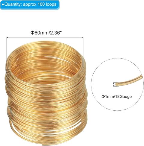 PATIKIL 100 حلقات سلك الذاكرة ، 2pcs 1mm 18 مقياس المجوهرات السلك الحرفي سلك الذاكرة السلك الصلب للمجوهرات صنع الأساور الدينية DIY ، الأسود in Kuwait