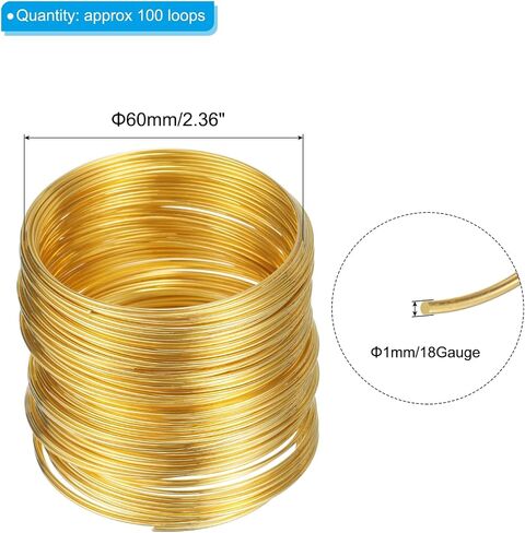 PATIKIL 100 حلقات سلك الذاكرة ، 2pcs 1mm 18 مقياس المجوهرات السلك الحرفي سلك الذاكرة السلك الصلب للمجوهرات صنع الأساور الدينية DIY ، الأسود in Saudi Arabia