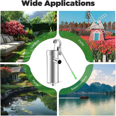 Suction Pump, Stainless Steel Manual Water Jet Pump Domestic Well Hand Shake Suction Pump Groundwater for Home Garden Yard in Saudi Arabia