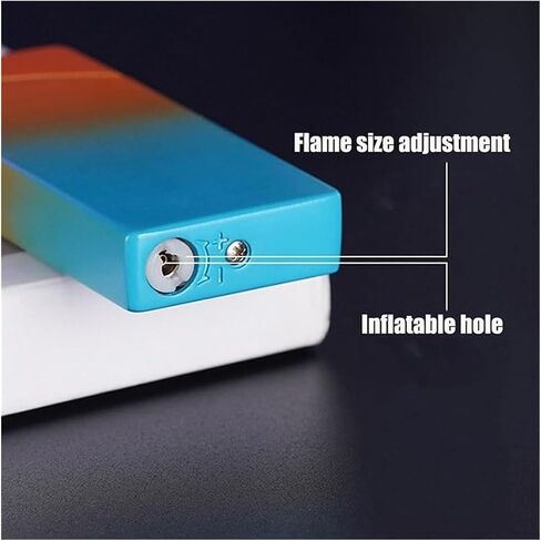 Ultra-Thin Windproof red Flame Lighter, Metal Butane Lighter, Portable Lighter, Adjustable Flame Lighter, Suitable for Outdoor, Candle, Camping and Other Scenes (Butane not Included)(Gold) in Saudi Arabia