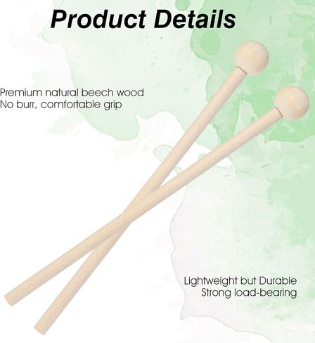 2pcs مطرقة الزيلوفون الخشبية ، عصي الطبل الصغيرة للتناغم ، كتلة خشبية ، glockenspiel والأجراس ، طولها 8 بوصات in Saudi Arabia