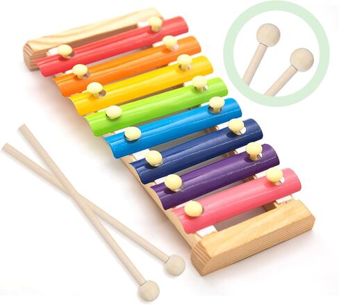 2pcs مطرقة الزيلوفون الخشبية ، عصي الطبل الصغيرة للتناغم ، كتلة خشبية ، glockenspiel والأجراس ، طولها 8 بوصات in Saudi Arabia