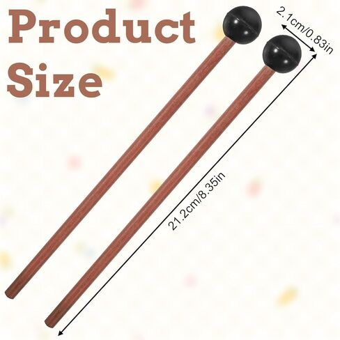2 PCS Malmets Xylophone ， Malmits Drum Longues مع مقبض خشب الصندل 8.35 بوصة Glockenspiel Mallets Accussion in Saudi Arabia